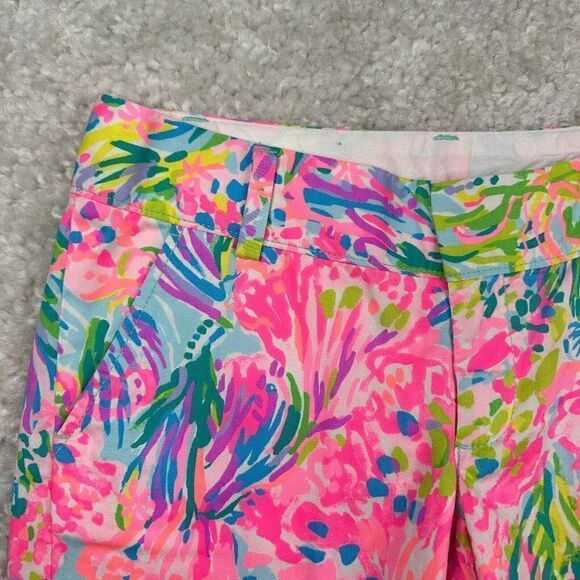 Lilly Pulitzer The Chipper Short Fan Sea Pants Pink NEW - Picture 8 of 14